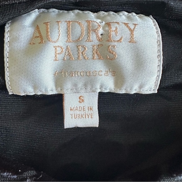 Audrey Parks Velvet Burnout Ruched Blouse Womens S Black Animal Print Whimsigoth - Picture 6 of 8